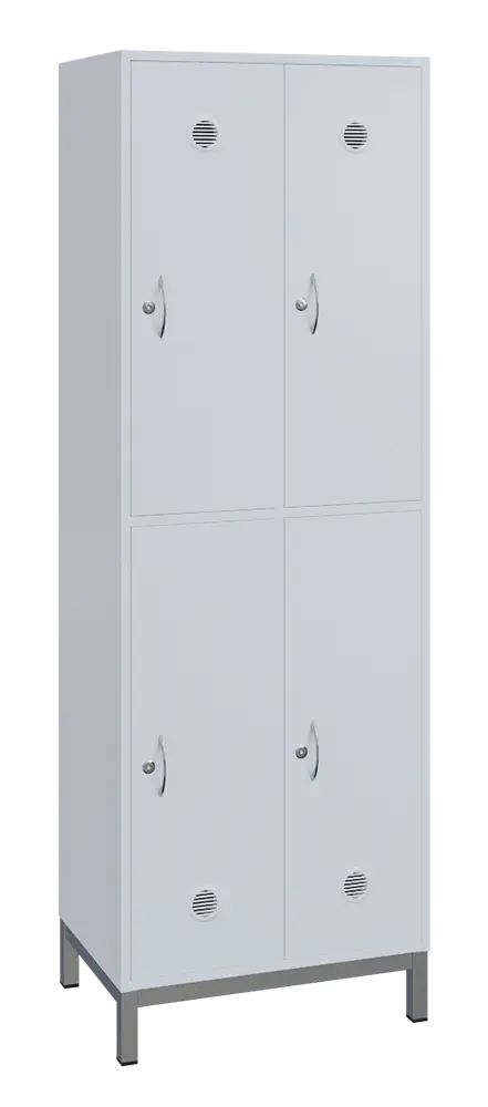 SBS-2222 šatní skříň 4-boxová, 1800x600x400 mm, kovové nohy, bílá